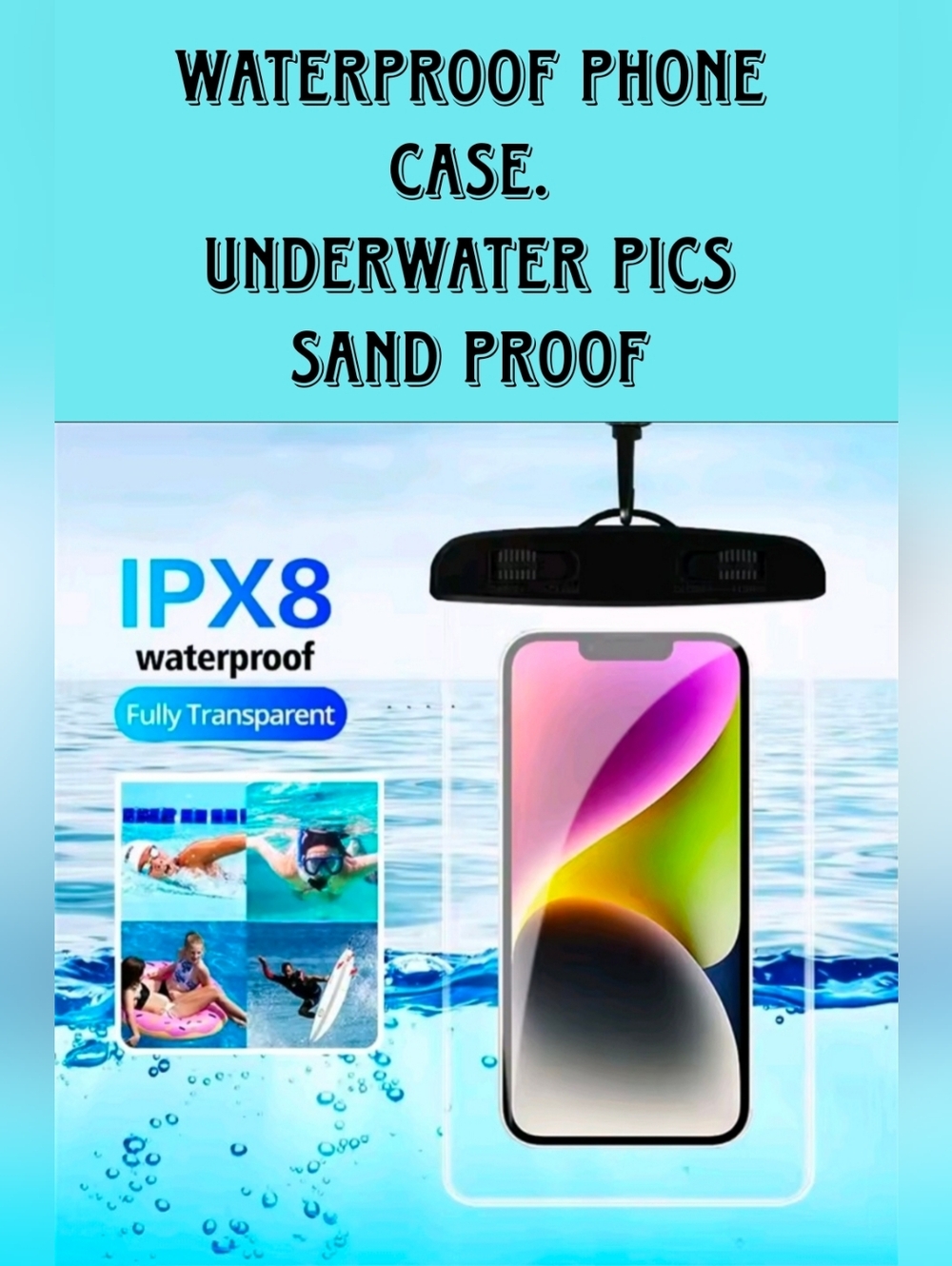 Waterproof Sandproof Underwater Pics Phone Case. Various Colors. - Picture 10 of 11